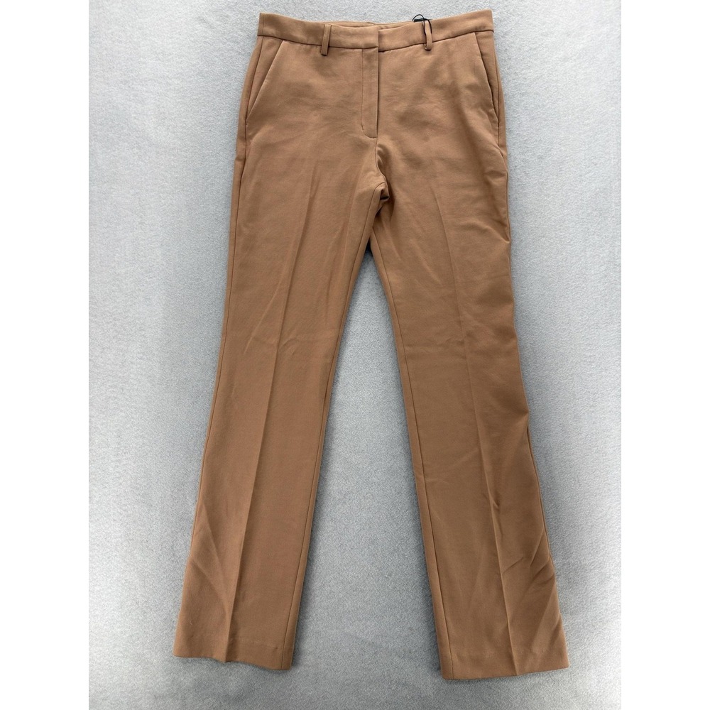 Express Editor Boot Mid Rise Dress Pants Womens 8L Tall Beige Bootcut Stretch